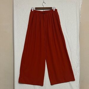 Chic Rust Wide-Leg Pull onTrousers. Size large